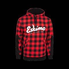 Eskimo Ice Fishing Gear Buffalo Plaid Retro Hoodie Red 