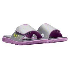 Under Armour Y Girls Ignite 7 Slide Purple Ace/Halo Gray/Sonic Yellow 3026039-500 
