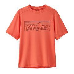 Patagonia Kids' Capilene Silkweight T-Shirt (P-6 Outline: Coho Coral) 62380-POLC 
