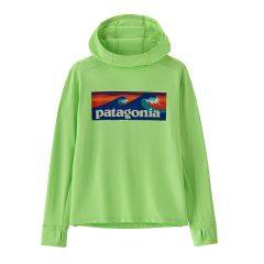 Patagonia Kids' Capilene Silkweight UPF Hoody (Boardshort Logo: Salamander Green) 62390-BLSA 