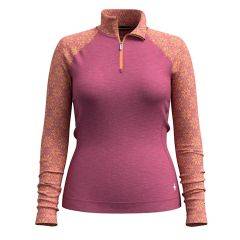 Smartwool Smartwool Women's Classic Thermal Merino Base Layer 1/4 Zip Size L SW002828-P14-L GARDEN PINK DIGI SNOW SW002828-P14-L 