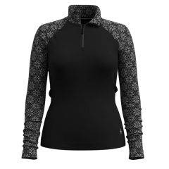 Smartwool Smartwool Women's Classic Thermal Merino Base Layer 1/4 Zip Plus Size 1X SW002830-N86-1X BLACK DIGI SNOW SW002830-N86-1X 