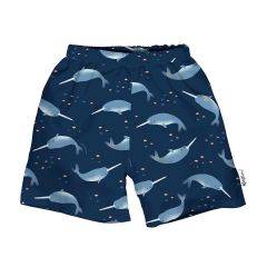 I Play  by Green Sprouts Eco Swim Trunks with Built-in Swim Diaper (Navy Narwhal) 702108-6055 