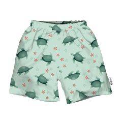 I Play  by Green Sprouts Eco Swim Trunks with Built-in Swim Diaper (Light Sage Turtle) 702108-5014 