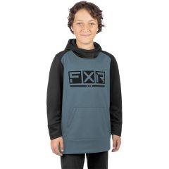 FXR Youth Podium Tech Pullover Hoodie (Steel/Black) 241501-0310 