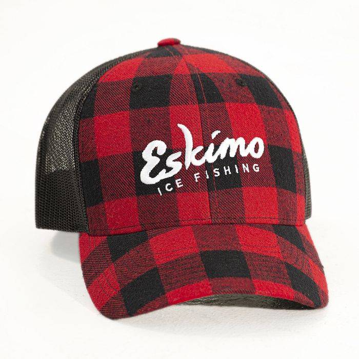 Eskimo Ice Fishing Gear Buffalo Plaid Trucker Cap One Size 364670101110